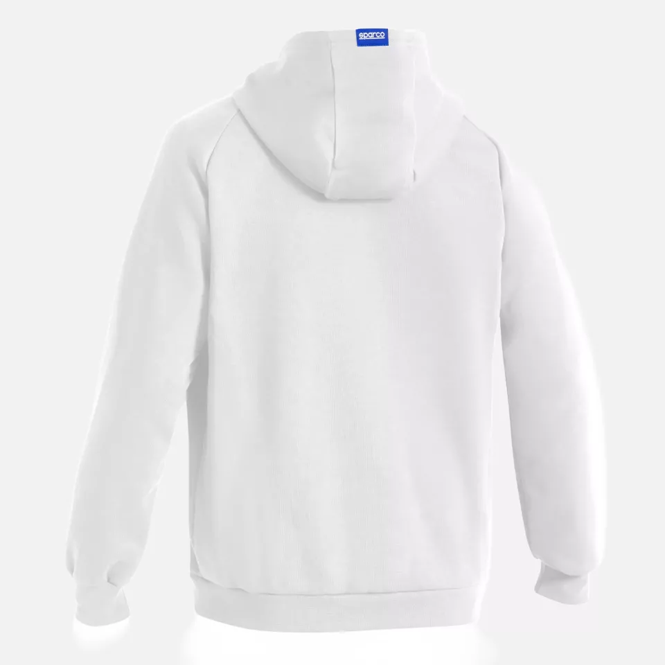 Sparco BMF0010S0-W01, Gulf Hooded Sweatshirt Full Zip, White, image 2, gallery thumbnail