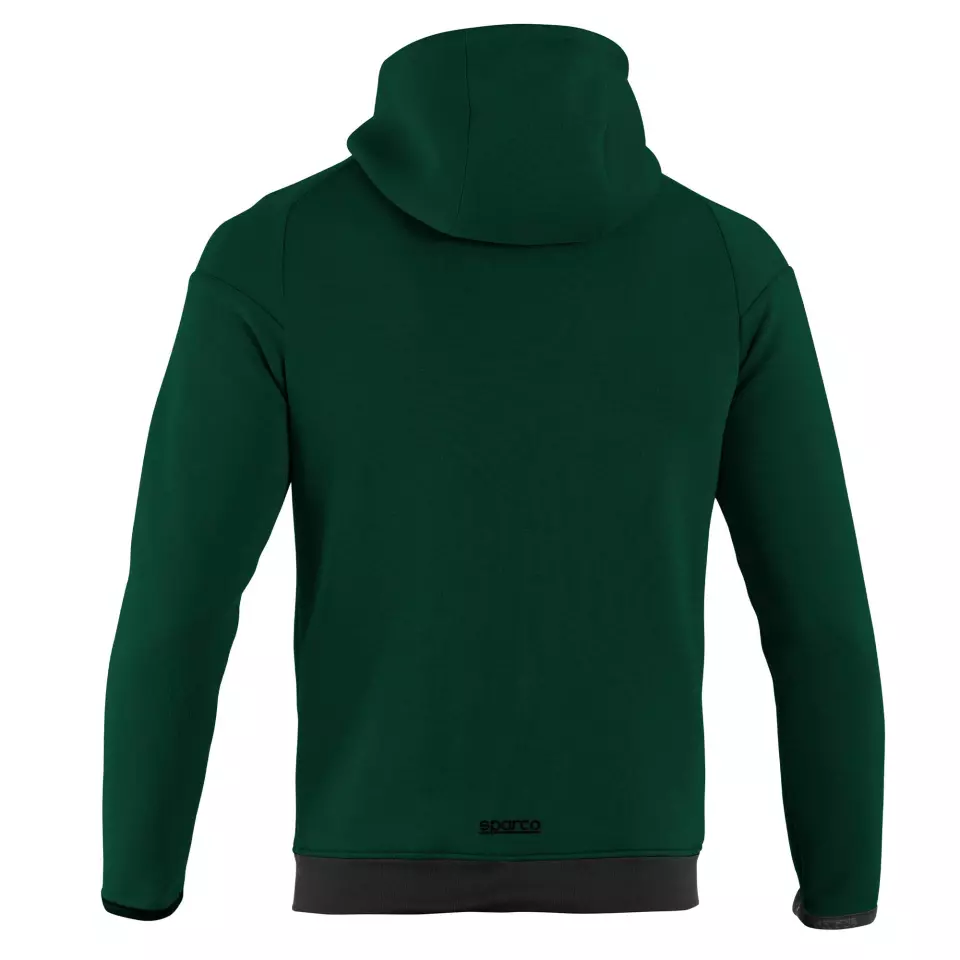 Sparco BMJ0012B0-G22, Hooded Sweatshirt Full Zip, Green/Black, image 2, gallery thumbnail