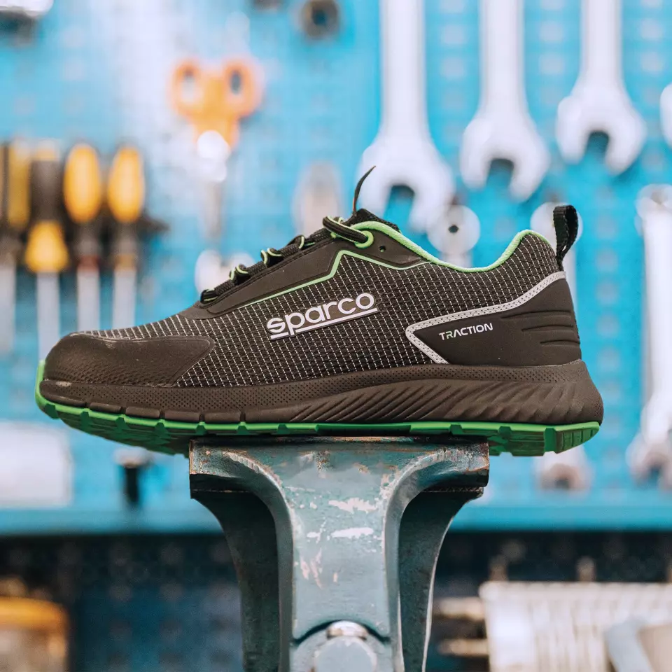 Sparco BTB0002B0-K15, Traction Safety Shoes S1PS, Black/Green, image 5, gallery thumbnail