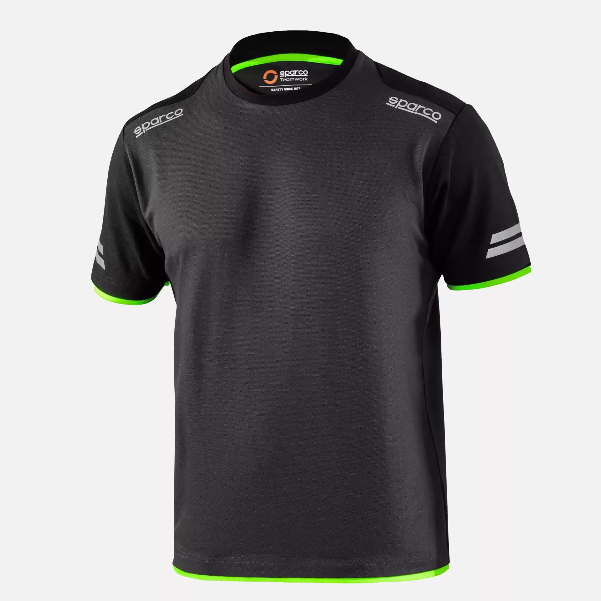Sparco 02416-GSVF, Tucson Tech T-Shirt, Grey/Green, image 1