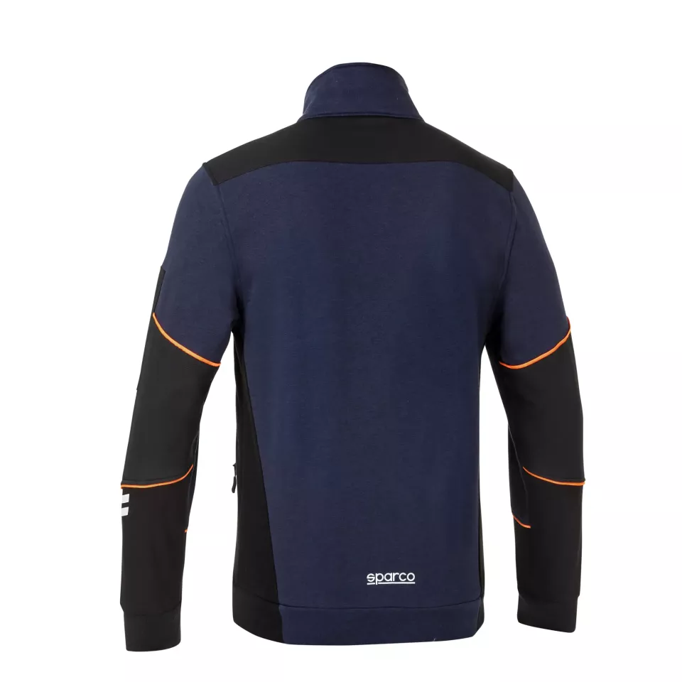 Sparco 02429BMAF, Alabama Tech Full Zip Sweatshirt, Navy Blue/Orange, image 2, gallery thumbnail