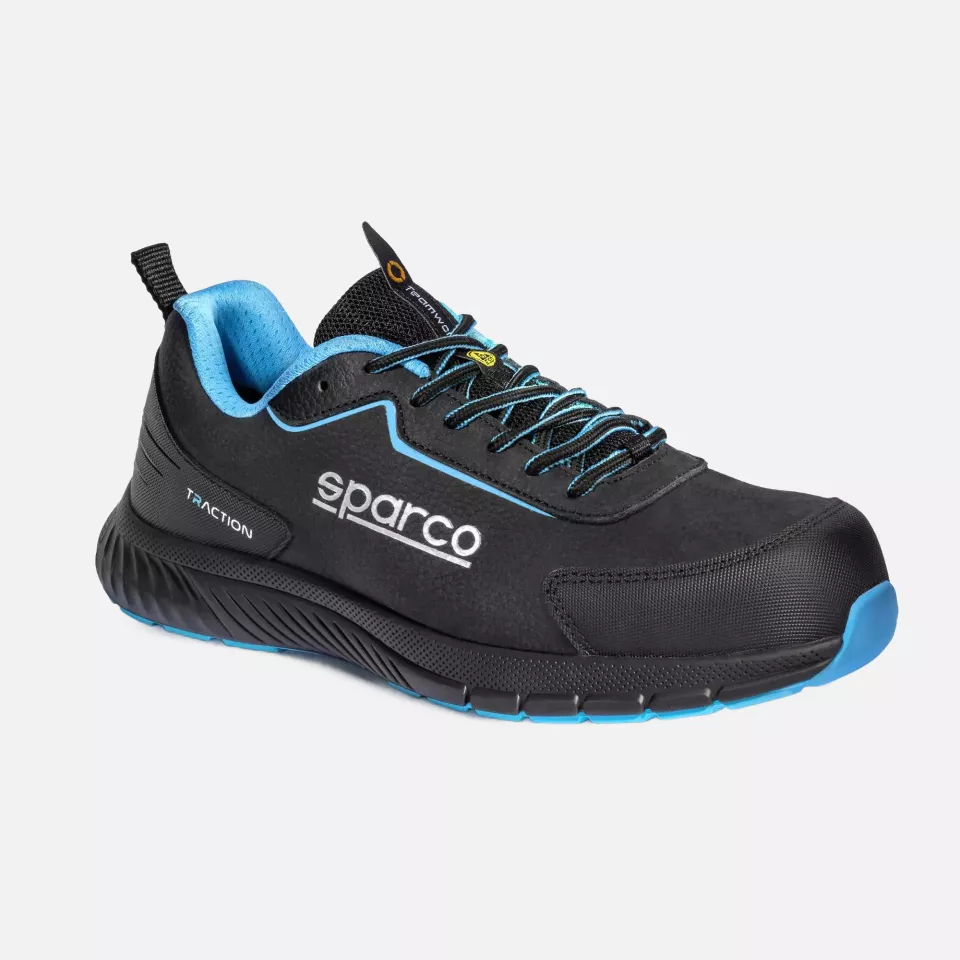 Sparco BTB0030B0-K30, Traction Safety Shoes S3S SR FO HR, Black/Sky Blue, image 1, gallery thumbnail