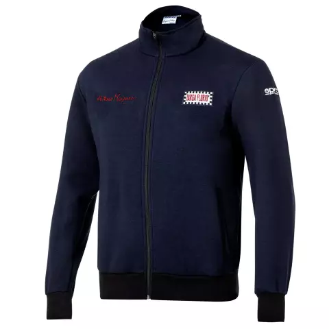 Sparco Merzario Full-Zip Sweatshirt Targa Florio, Navy Blue