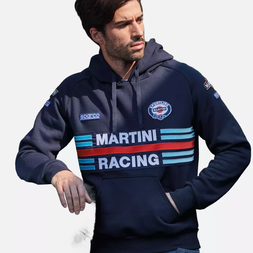 Sparco 01279MR-BM, Martini Racing Hoodie, Navy Blue, image 3, gallery thumbnail