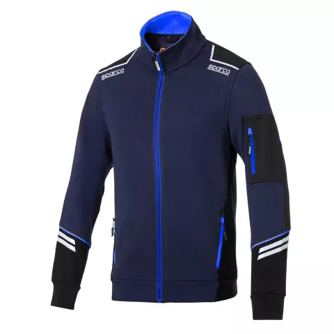 Sparco Alabama Full Zip Tech Sweatshirt, Navy Blue/Blue