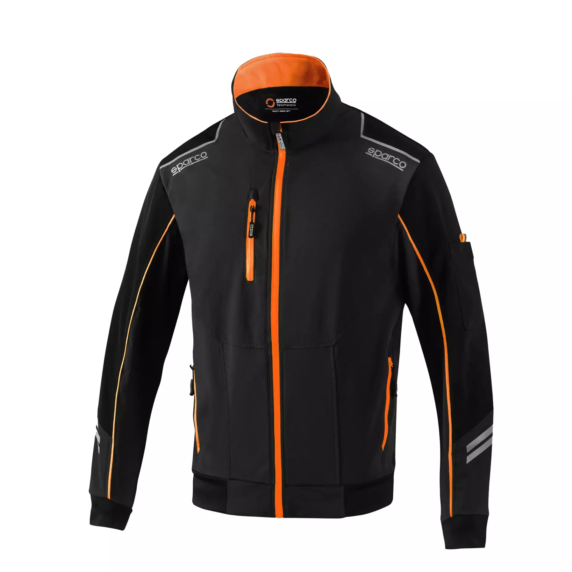 Sparco 02413NRAF, Austin Tech Softshell Jacket, Black/Orange, image 1