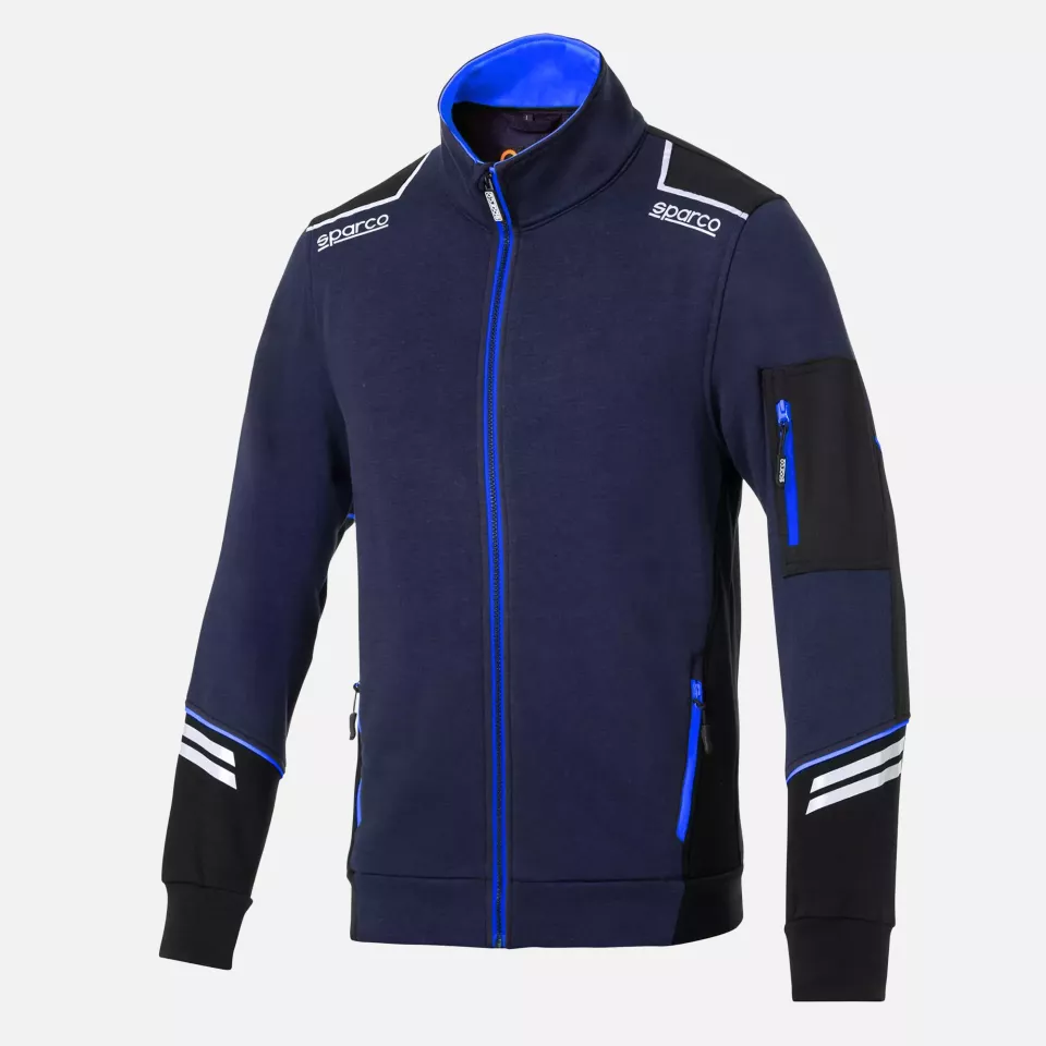 Sparco 02429-BMAZ, Alabama Full Zip Tech Sweatshirt, Navy Blue/Blue, image 1, gallery thumbnail