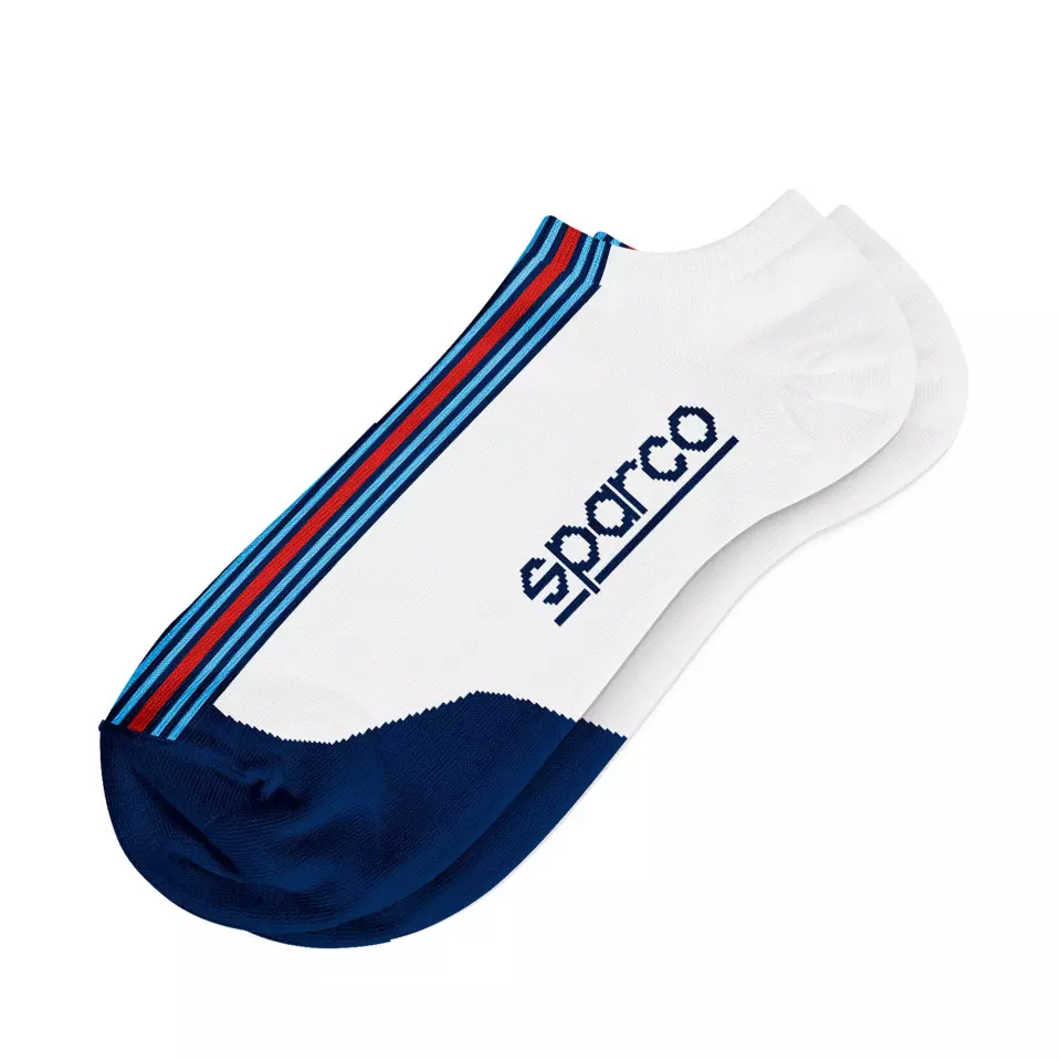 Sparco BMZ0001D0-W06, Martini Racing Socks Low Cut, White/Blue, image 2, gallery thumbnail