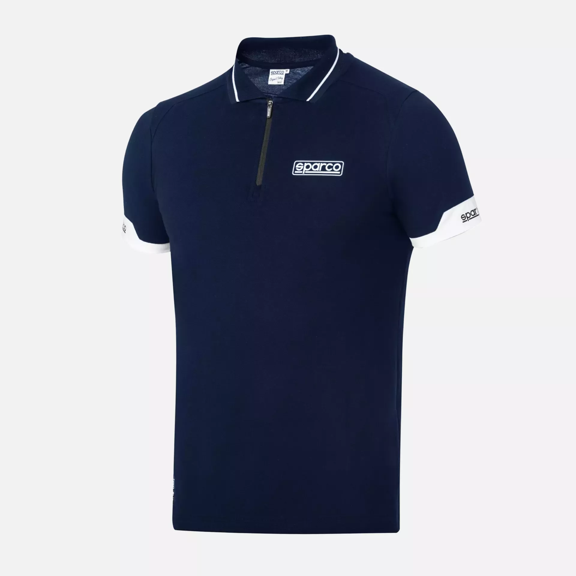 Sparco 013036-BM, MY2024 Poloshirt mit Reißverschluss, Marineblau/Weiß, image 1