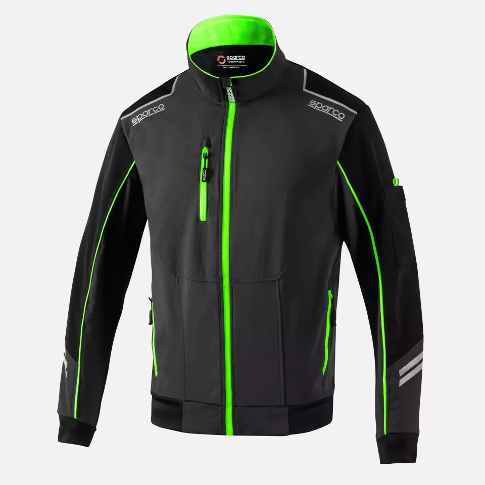 Sparco 02413-GSVF, Austin Tech Light-Shell Jacket, Grey/Green, image 1, gallery thumbnail