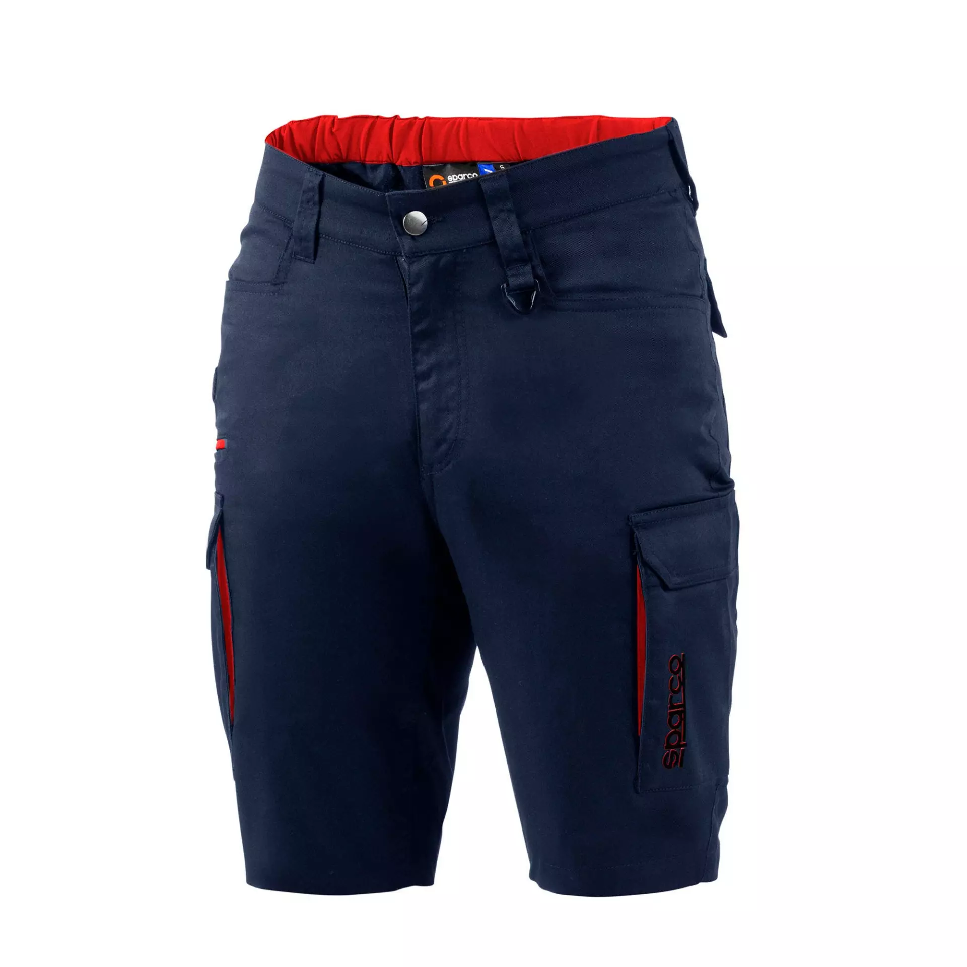 Sparco BTP0002B0-N31, Hawaii Bermuda Shorts, Navy Blue/Red