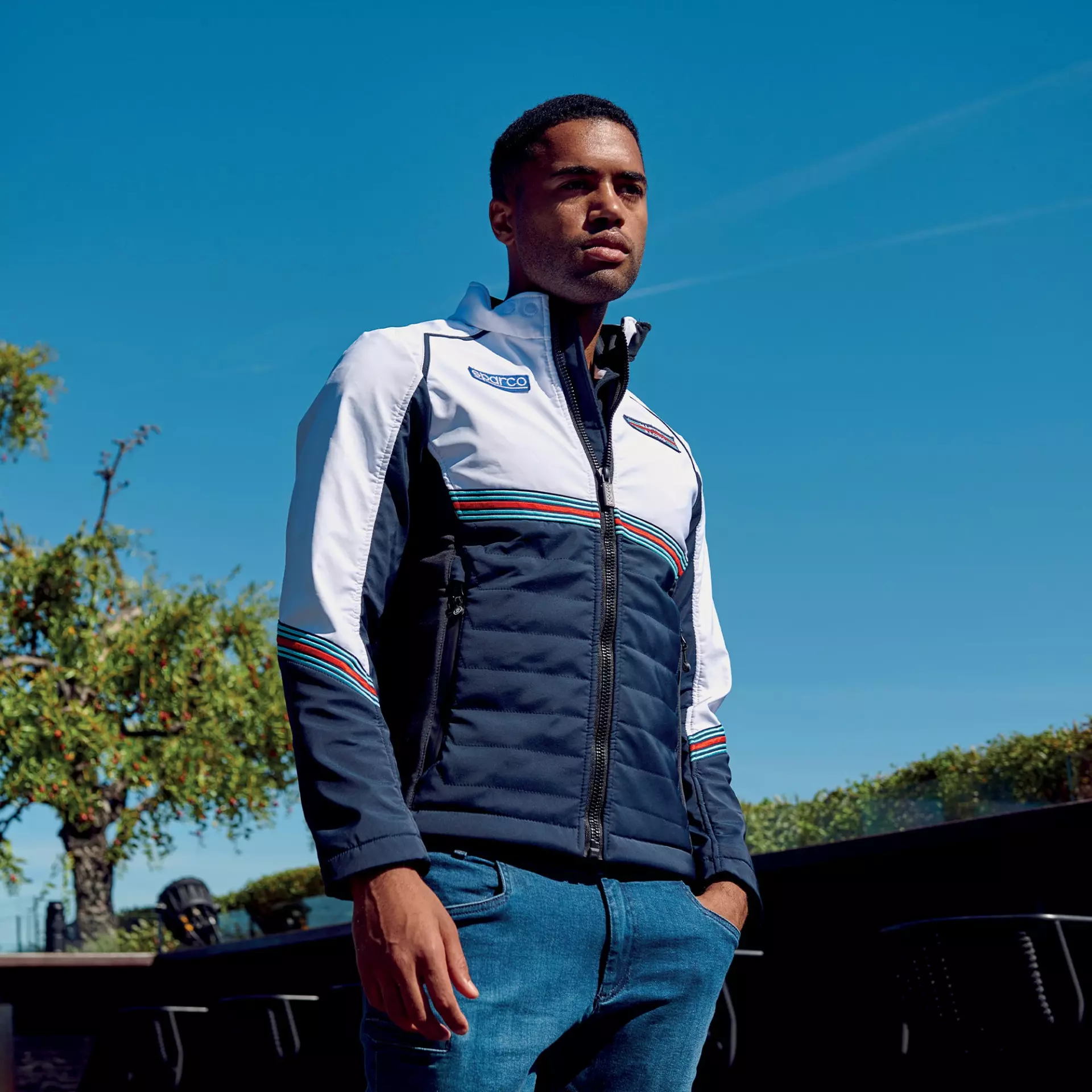 Sparco 01363MR-BMBI, MARTINI-R Softshell Jacket, Navy/White, image 3