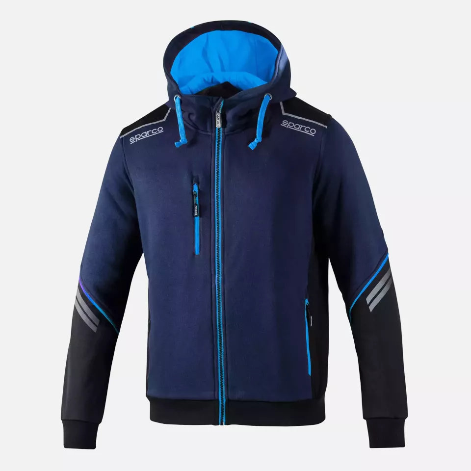 Sparco 02414BMAZ, Colorado Full Zip Hooded, Navy Blue/Blue, image 1, gallery thumbnail