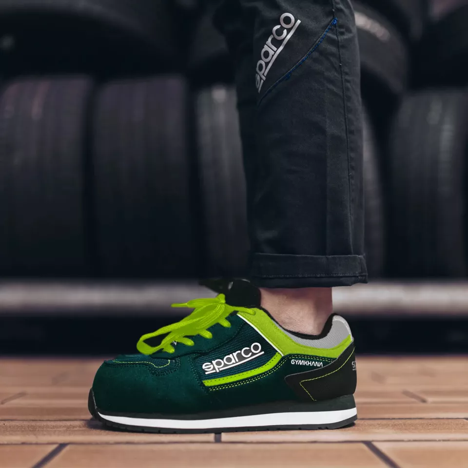Sparco 07527VSLI, Gymkhana SEB Saftey Shoes S1P SRC, Dark Green/Lime, image 5, gallery thumbnail