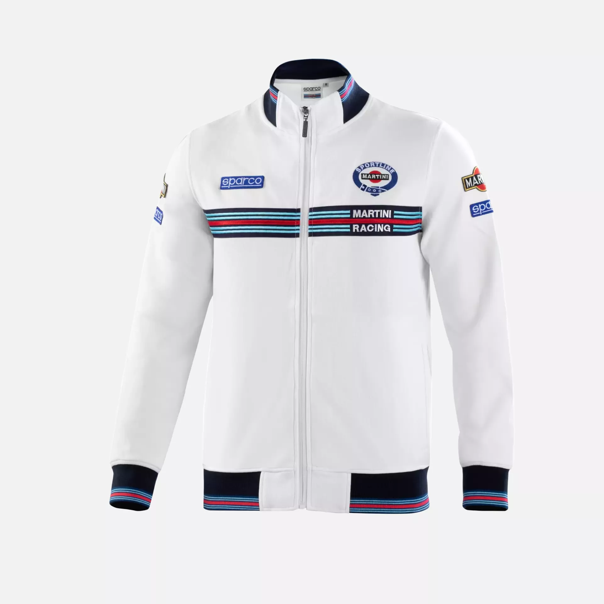 Sparco 01278MR-BI, Martini Racing Full Zip Sweatshirt, White/Navy, image 1