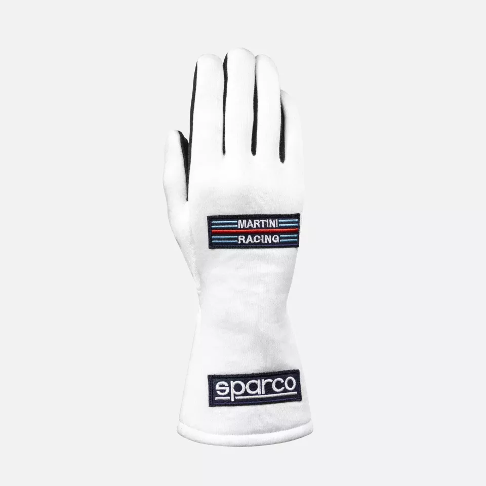 Sparco 001366MR-BI, Land Classic Racing Gloves Martini Racing, White/Black, image 2, gallery thumbnail