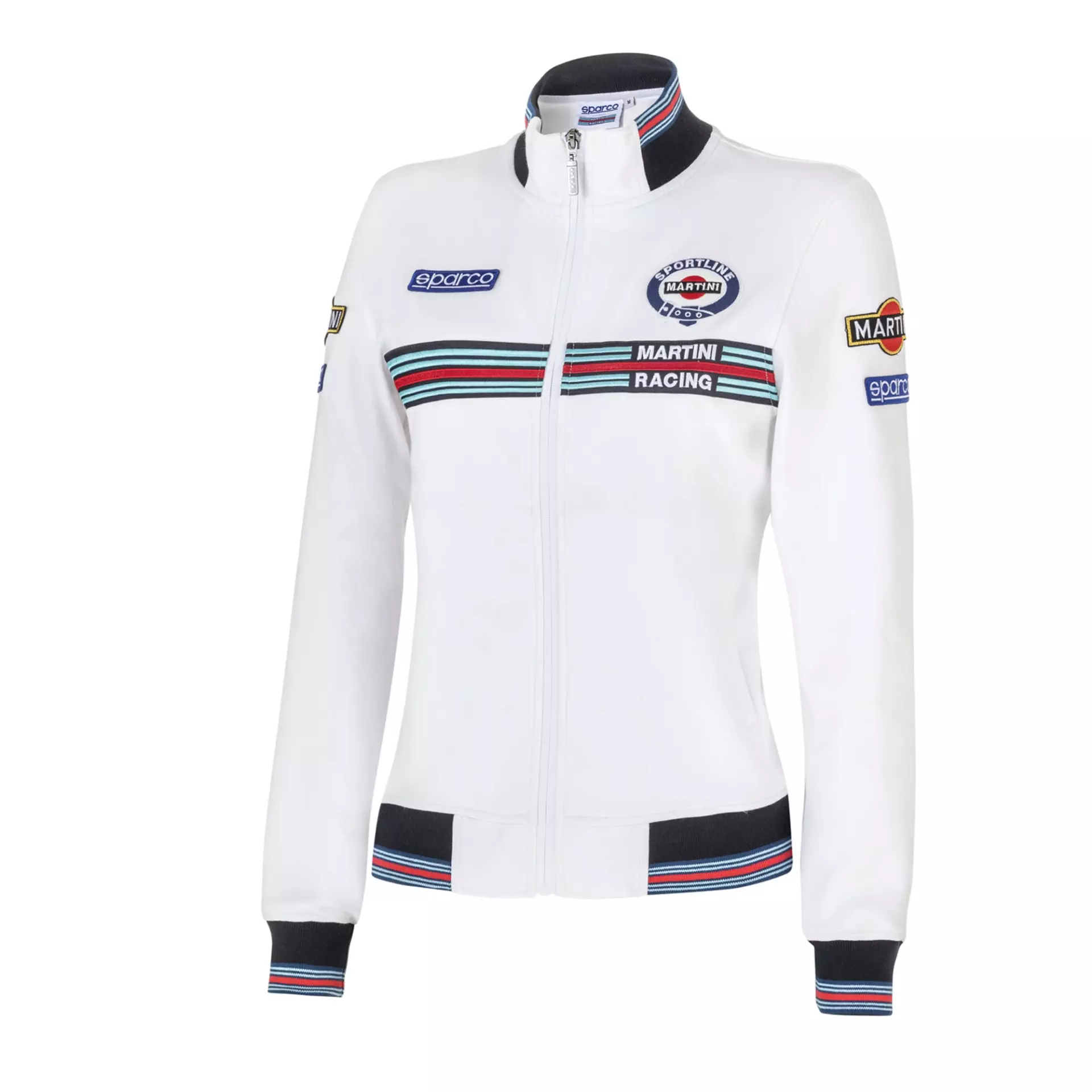 Sparco 013033MR-BI, Martini Racing Damen Sweatjacke, Weiß