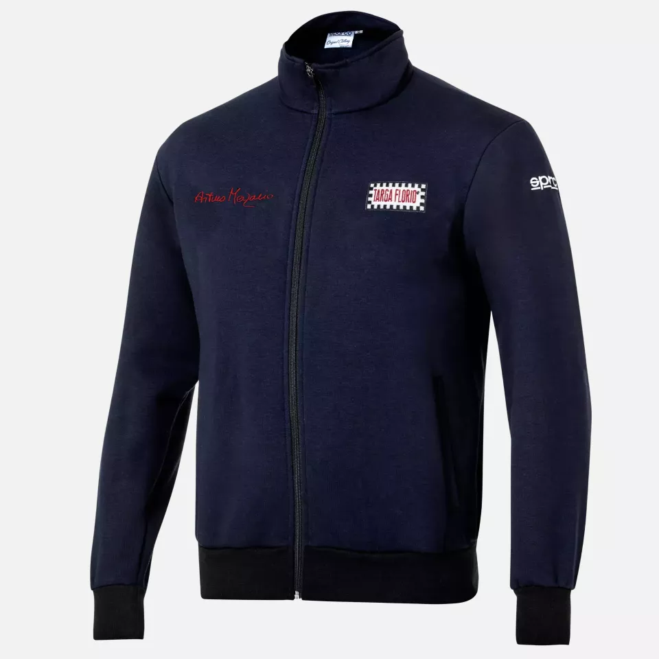 Sparco 013046AM-BM, Merzario Sweatjacke Targa Florio, Marineblau, image 1, gallery thumbnail
