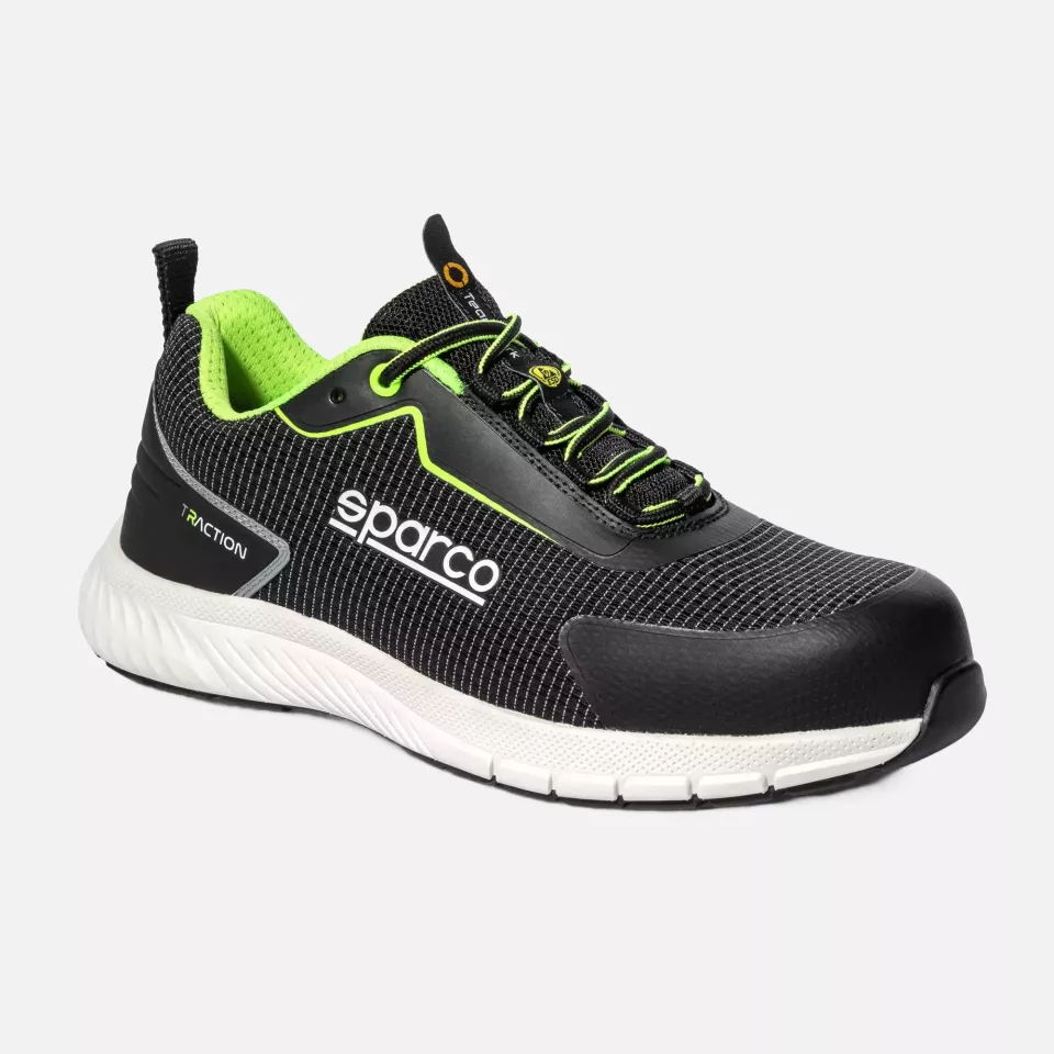 Sparco BTB0002B0-K35, Traction Safety Shoes S1PS, Black/White/Lime, image 1, gallery thumbnail