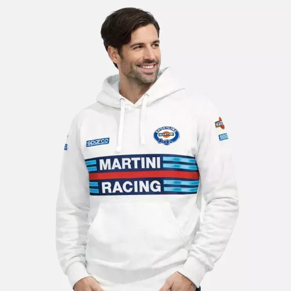 Sparco 01279MR-BI, Martini Racing Hoodie, White, image 2