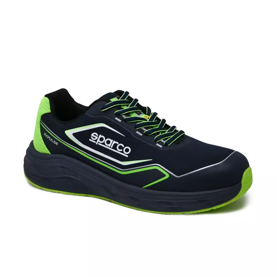 Sparco 07545BMVF, Impulse Willen Safety Shoes ESD S1PS SR FO HRO, Navy Blue/Green, image 1, gallery thumbnail