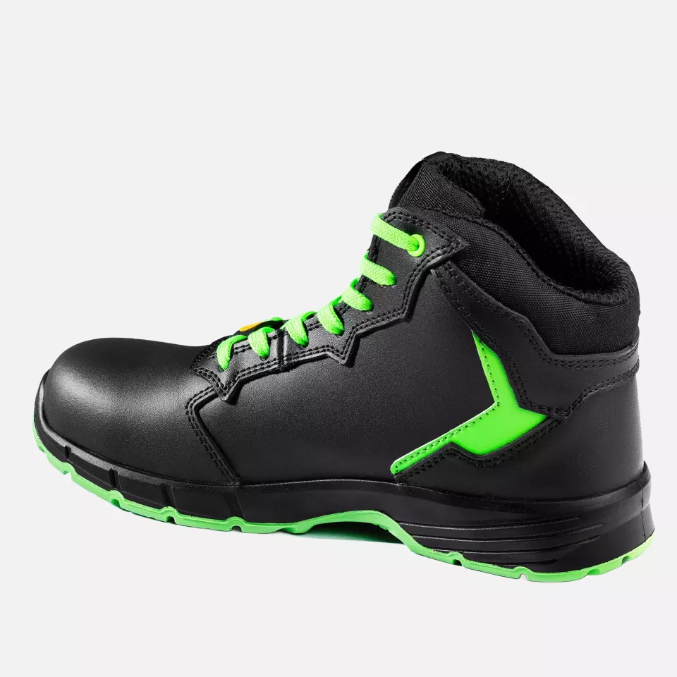 Sparco BTB0012B0-K15, Targa-H Safety Shoes ESD S3S SR FO, Black/Fluorescent Green, image 2, gallery thumbnail