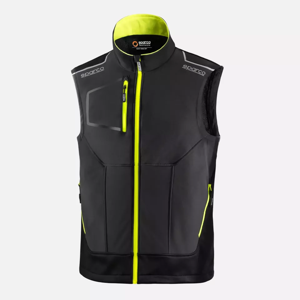 Sparco 02419GSGF, Illinois Tech Light Vest, Gray/Yellow, image 1, gallery thumbnail