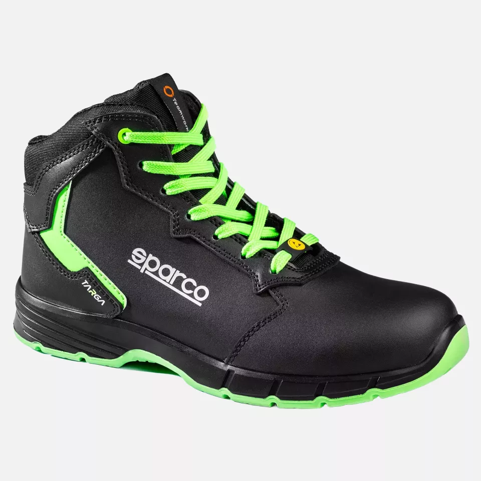 Sparco BTB0012B0-K15, Targa-H Safety Shoes ESD S3S SR FO, Black/Fluorescent Green, image 1, gallery thumbnail