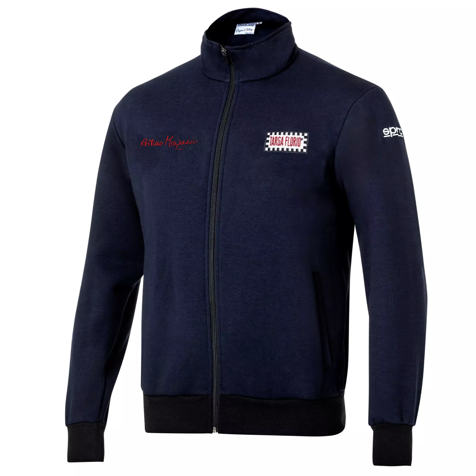 Sparco 013046AM-BM, Merzario Sweatjacke Targa Florio, Marineblau