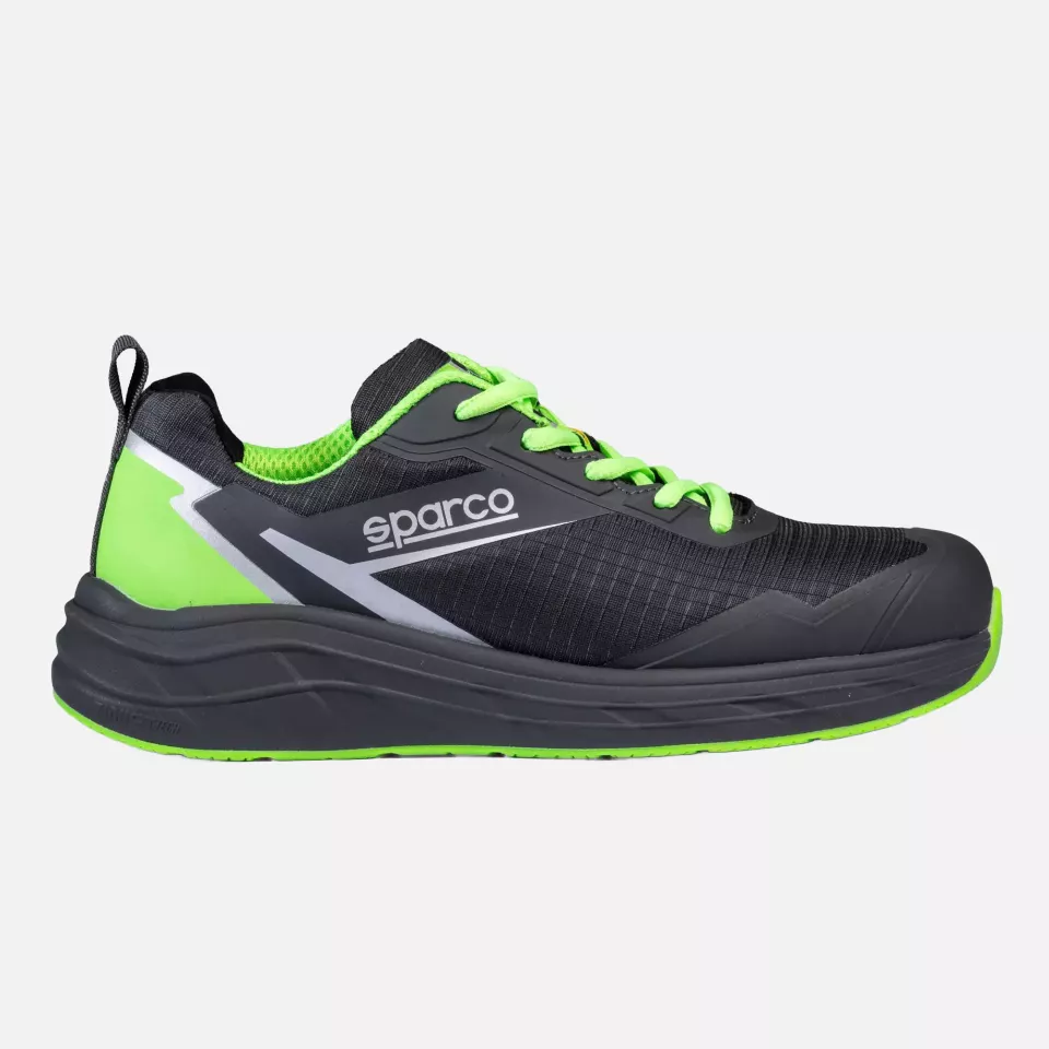 Sparco BTB0013B0-E54, Impulse Lucas Safety Shoes S3S SR FO HRO ESD, Dark Grey/Fluo Green, image 2, gallery thumbnail