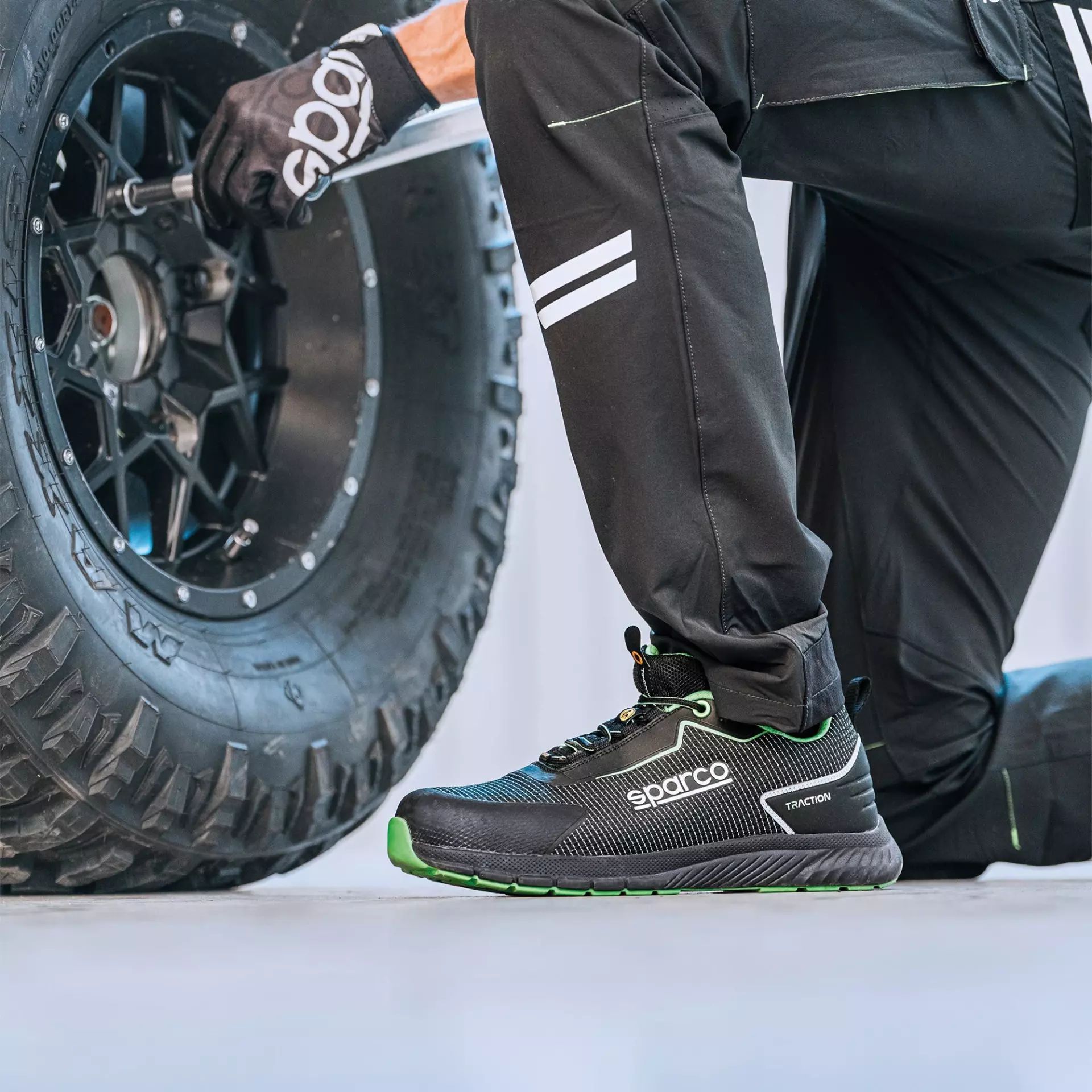 Sparco BTB0002B0-K15, Traction Safety Shoes S1PS, Black/Green, image 6