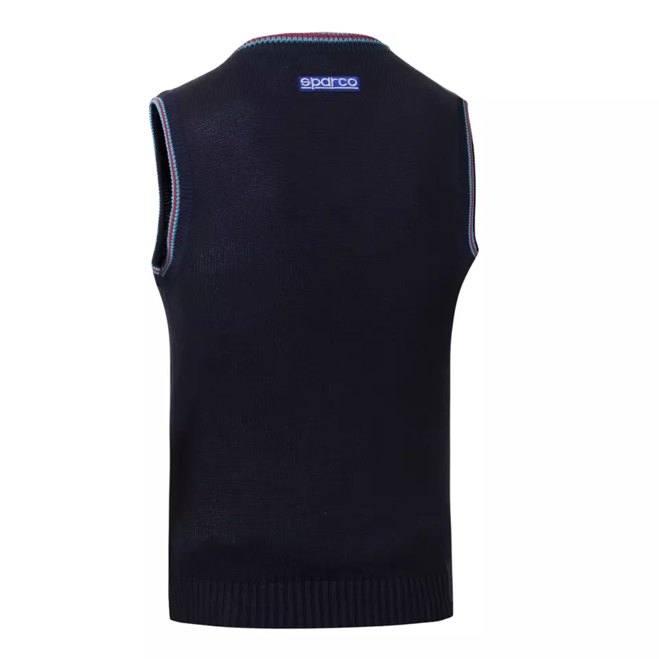 Sparco 013052MR-BM, Martini Racing Knitted Cotton Vest, Blue Marine, image 2, gallery thumbnail