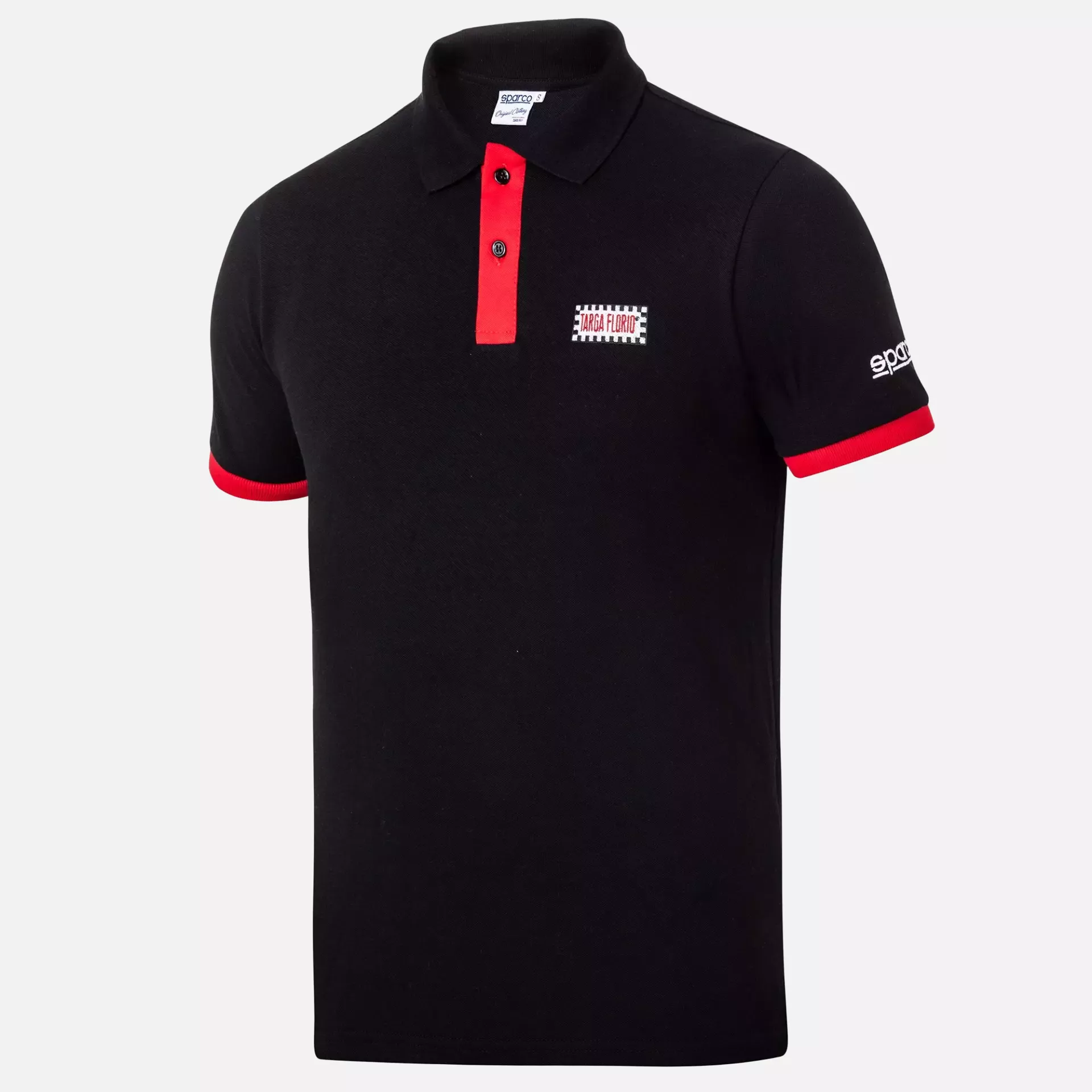 Sparco 013040TF-NRRS, Targa Florio Poloshirt, Schwarz/Rot, image 1
