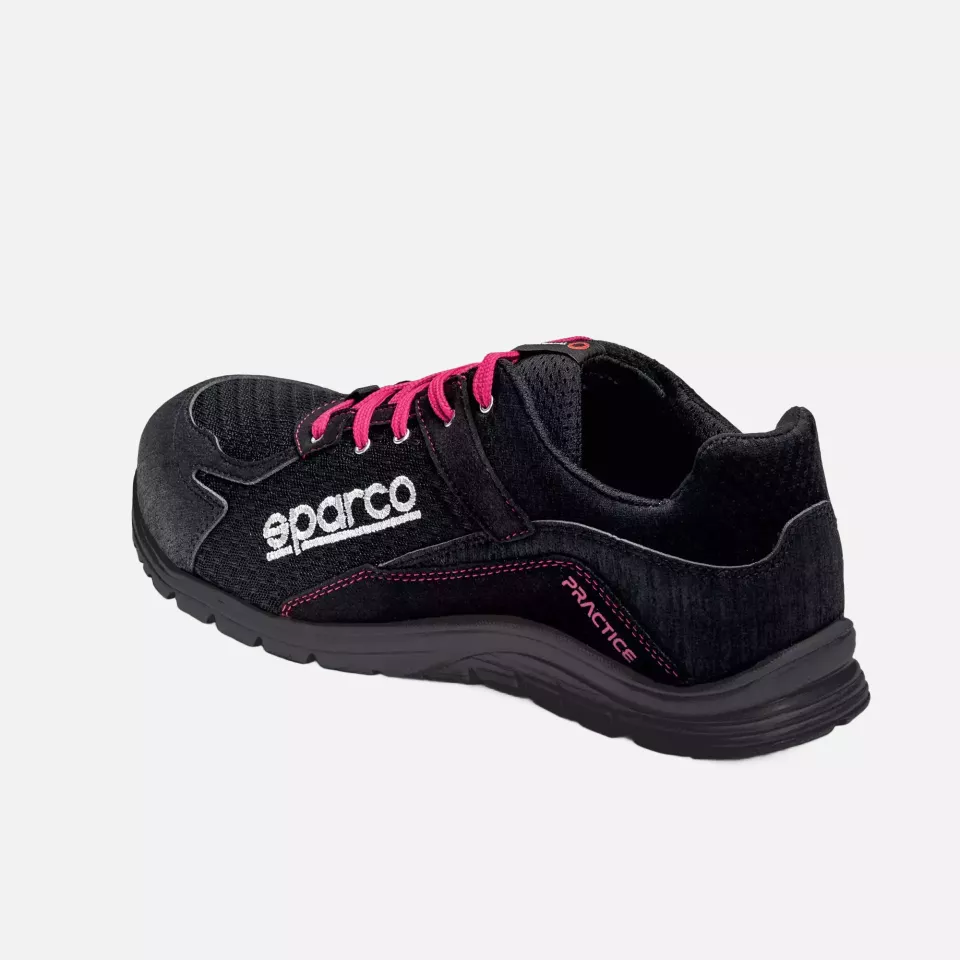 Sparco 07517NRFU, Practice Jody Saftey Shoes ESD S1P SRC, Black/Pink, image 3, gallery thumbnail