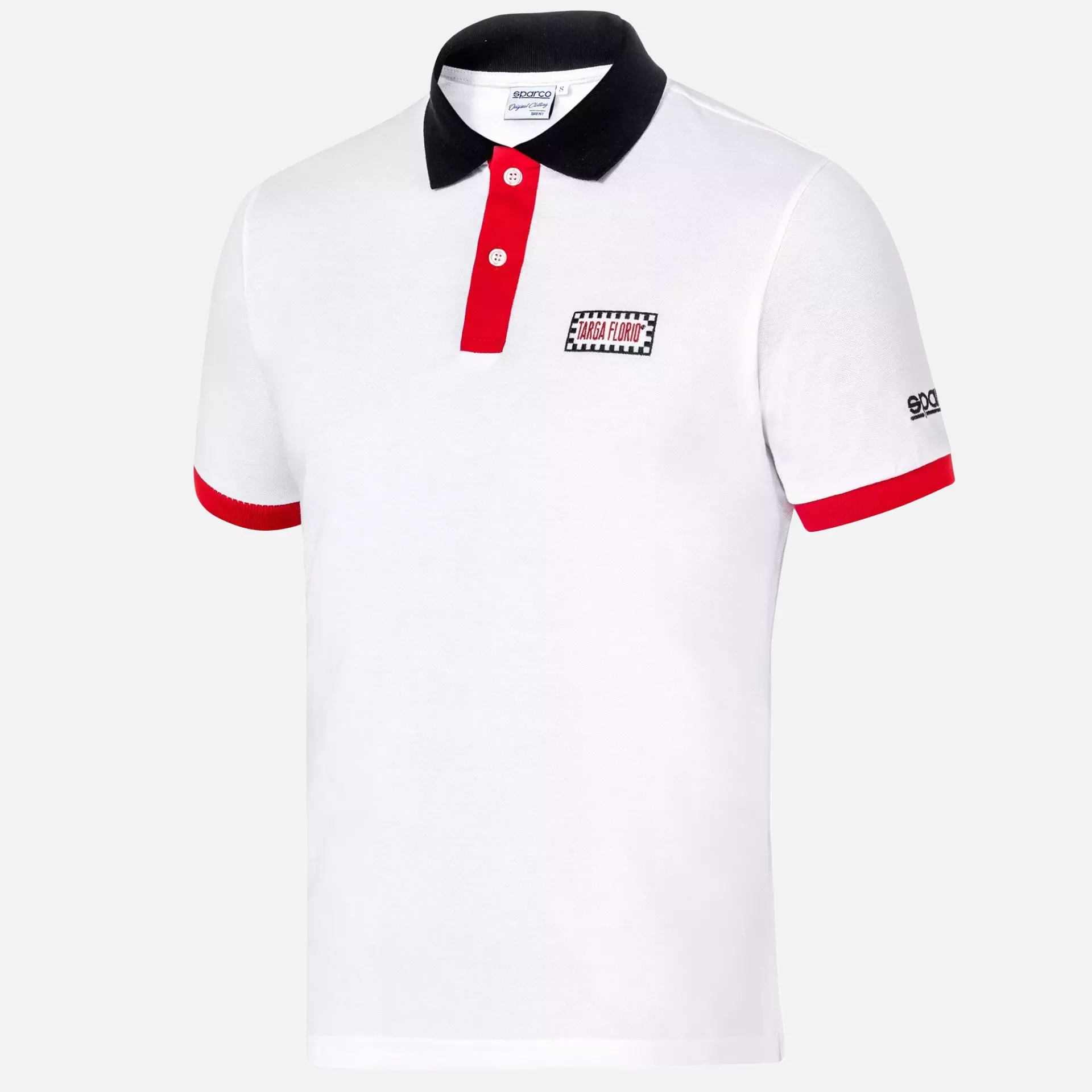 Sparco 013040TF-BIRS, Targa Florio Poloshirt, Weiß/Rot, image 1
