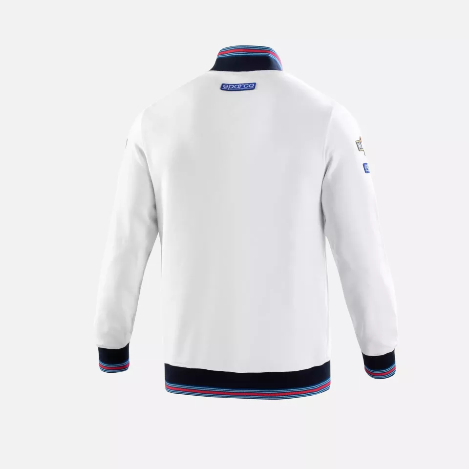 Sparco 01278MR-BI, Martini Racing Full Zip Sweatshirt, White/Navy, image 2, gallery thumbnail