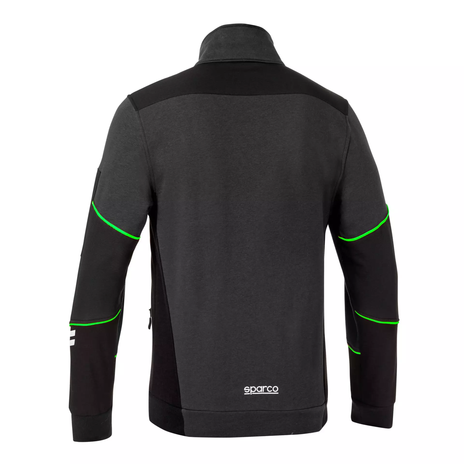 Sparco 02429-GSVF, Alabama Full Zip Tech Sweatshirt, Grey/Fluorescent Green, image 2