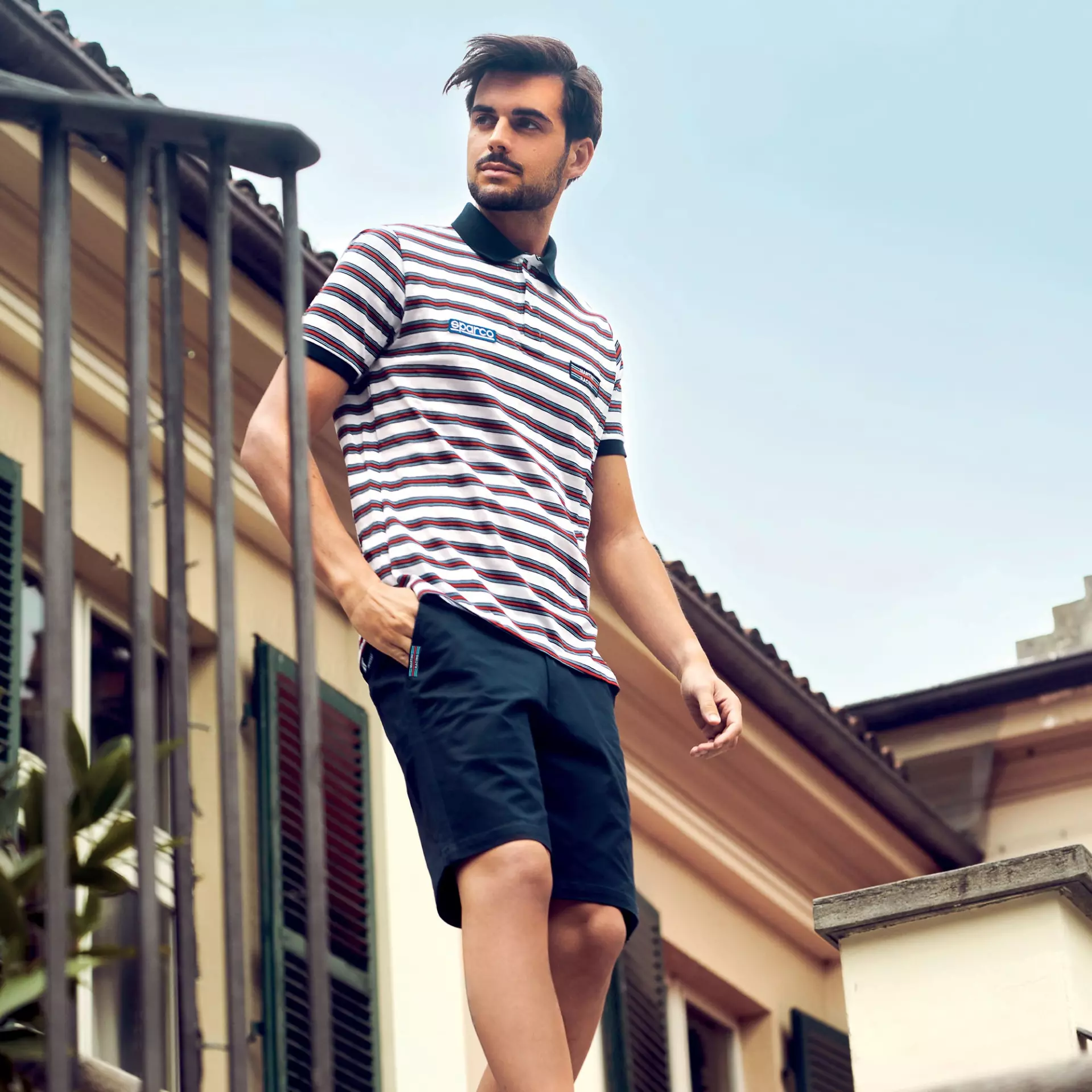 Sparco 01396MR-BI, Sportline Martini Racing Replica Polo Shirt, White/Red/Navy, image 3