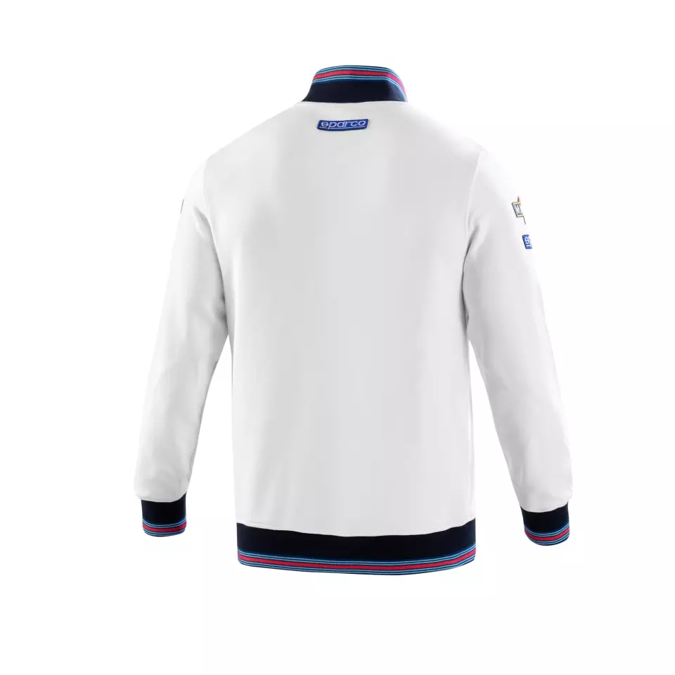 Sparco 01278MR-BI, Martini Racing Sweatshirt mit durchgehendem Reißverschluss, Weiß/Marine, image 2, gallery thumbnail