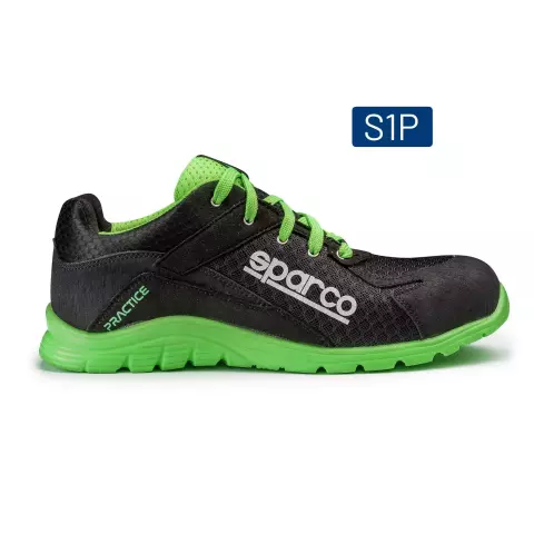  07517NRVF, Sparco Practice Keke Saftey Shoes ESD S1P SRC, Black/Green