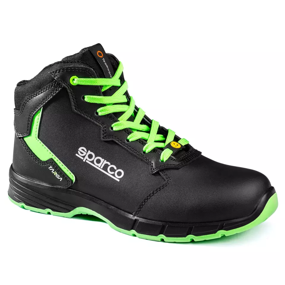 Sparco BTB0012B0-K15, Targa-H Safety Shoes ESD S3S SR FO, Black/Fluorescent Green, image 1, gallery thumbnail
