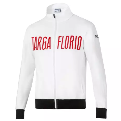 Sparco Targa Florio Full Zip Sweatshirt, White/Black