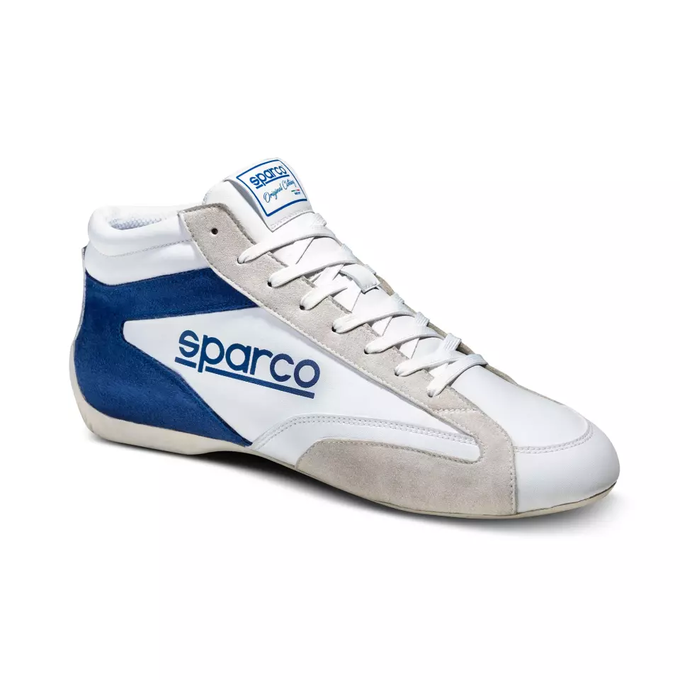 Sparco 0012A8-BIBM, S-DRIVE Mid-Top Shoes, White/Blue, image 1, gallery thumbnail