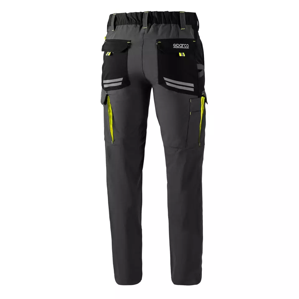 Sparco 02417GSGF, Oregon Tech Trousers, Gray/Yellow, image 2, gallery thumbnail