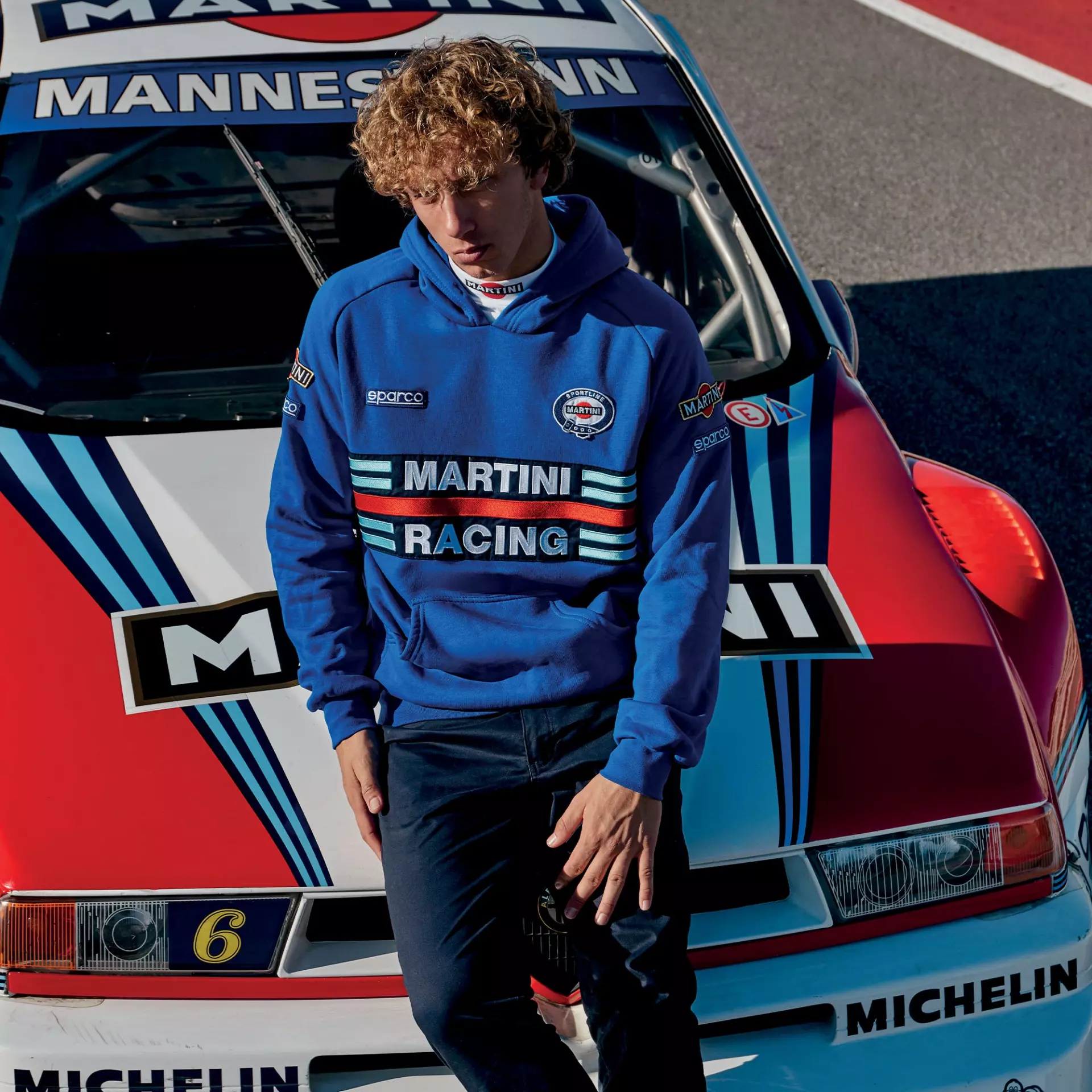 Sparco 01279MR-AZ, Martini Racing Hoodie, Blue, image 2