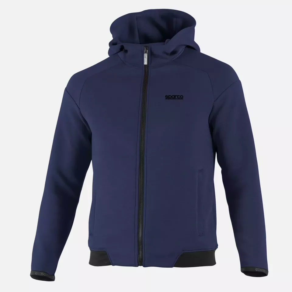 Sparco BMJ0012B0-N02, BM Hooded Sweatshirt Full Zip, Navy Blue, image 1, gallery thumbnail
