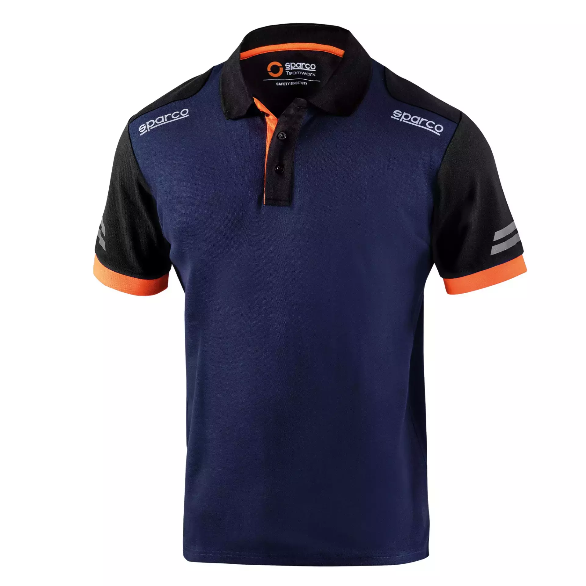 Sparco 02415BMAF, Toledo Tech Polo, Navy Blue/Orange, image 1