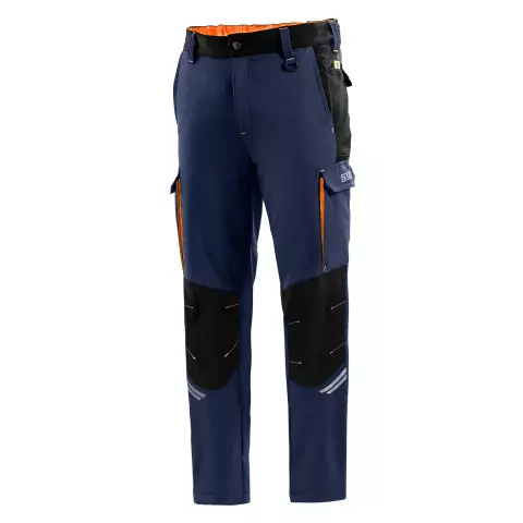 Sparco Oregon Tech Trousers, Navy Blue/Orange