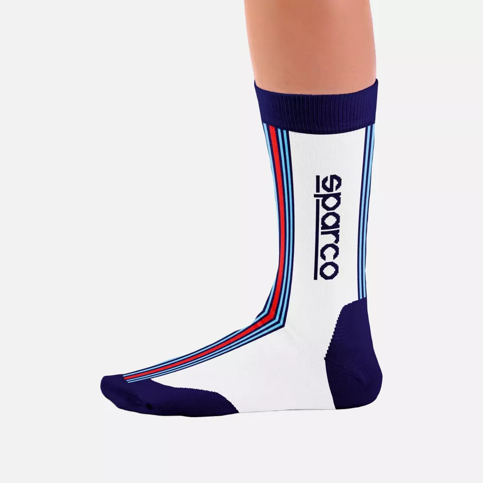 Sparco 099145MR-BIBM, Martini-R Iconic Socks, White/Blue, image 2, gallery thumbnail