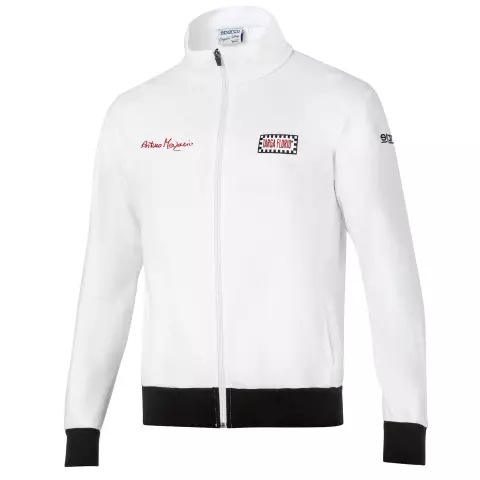 Sparco Merzario Targa Florio Full Zip Sweatshirt, White/Black